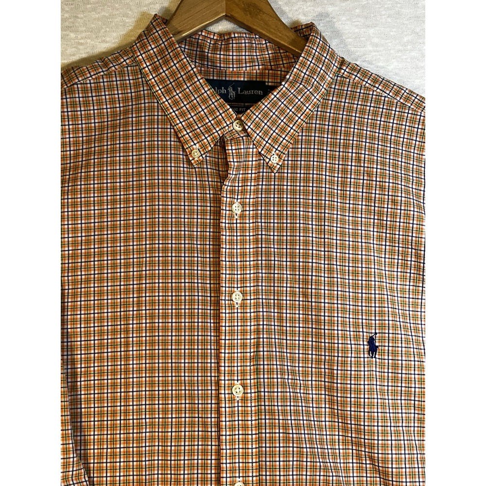 Ralph Lauren Classic Fit Men's Shirt Orange Long Sleeve Pony Sz 2XLT-Tall